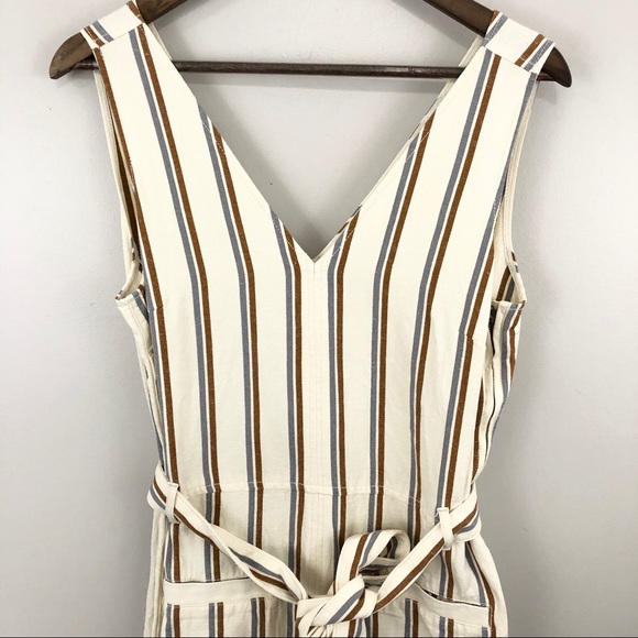 Madewell Cream Stripe Pull On Jumpsuit - Picture 6 of 12